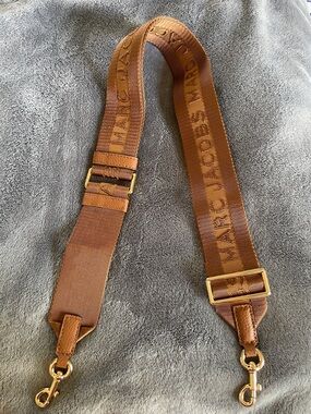 Marc Jacobs Brown Branded Adjustable Webbing Crossbody Strap